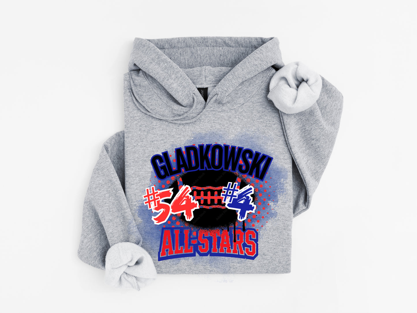 All-Star Custom Name & Number - Adult Hoodie