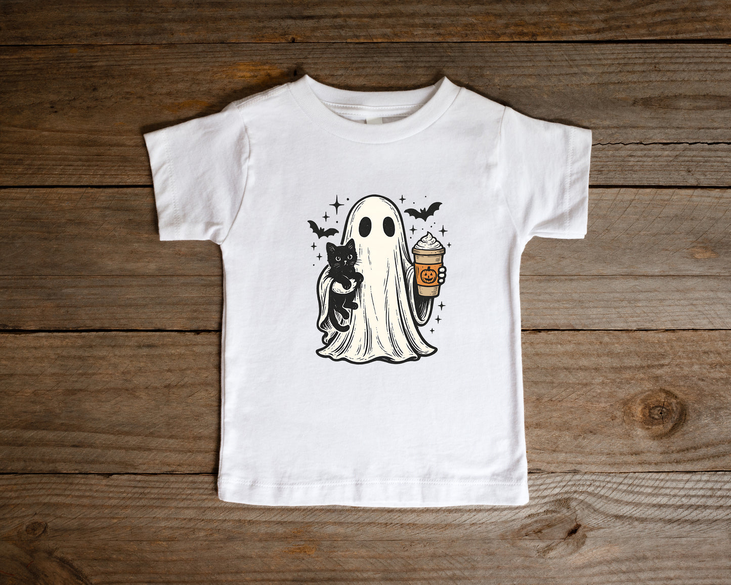 Ghost with Black Cat - Toddler T-Shirt