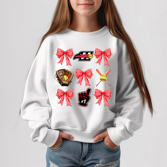 Heat Coquette Bows - Youth Crew Sweatshirt