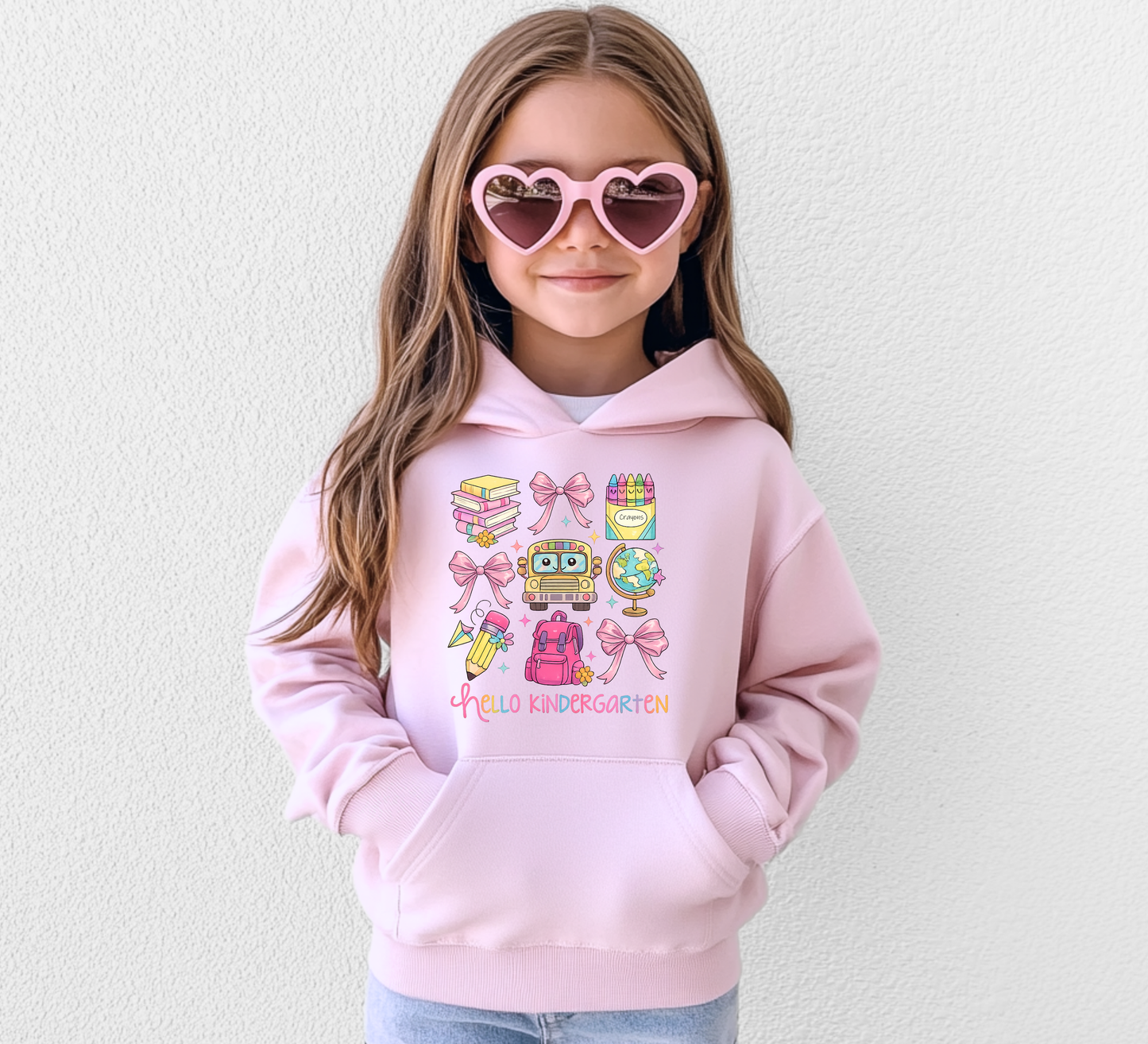 Hello Kindergarten Coquette - Youth Hoodie