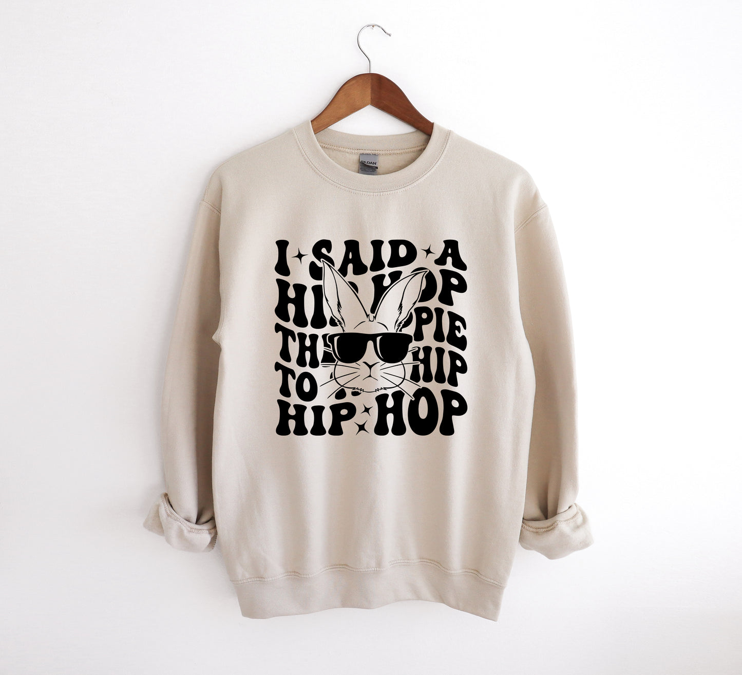 Hip Hop Bunny - Adult Crew Sweatshirt