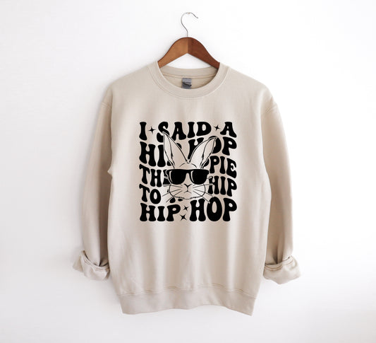Hip Hop Bunny - Adult Crew Sweatshirt