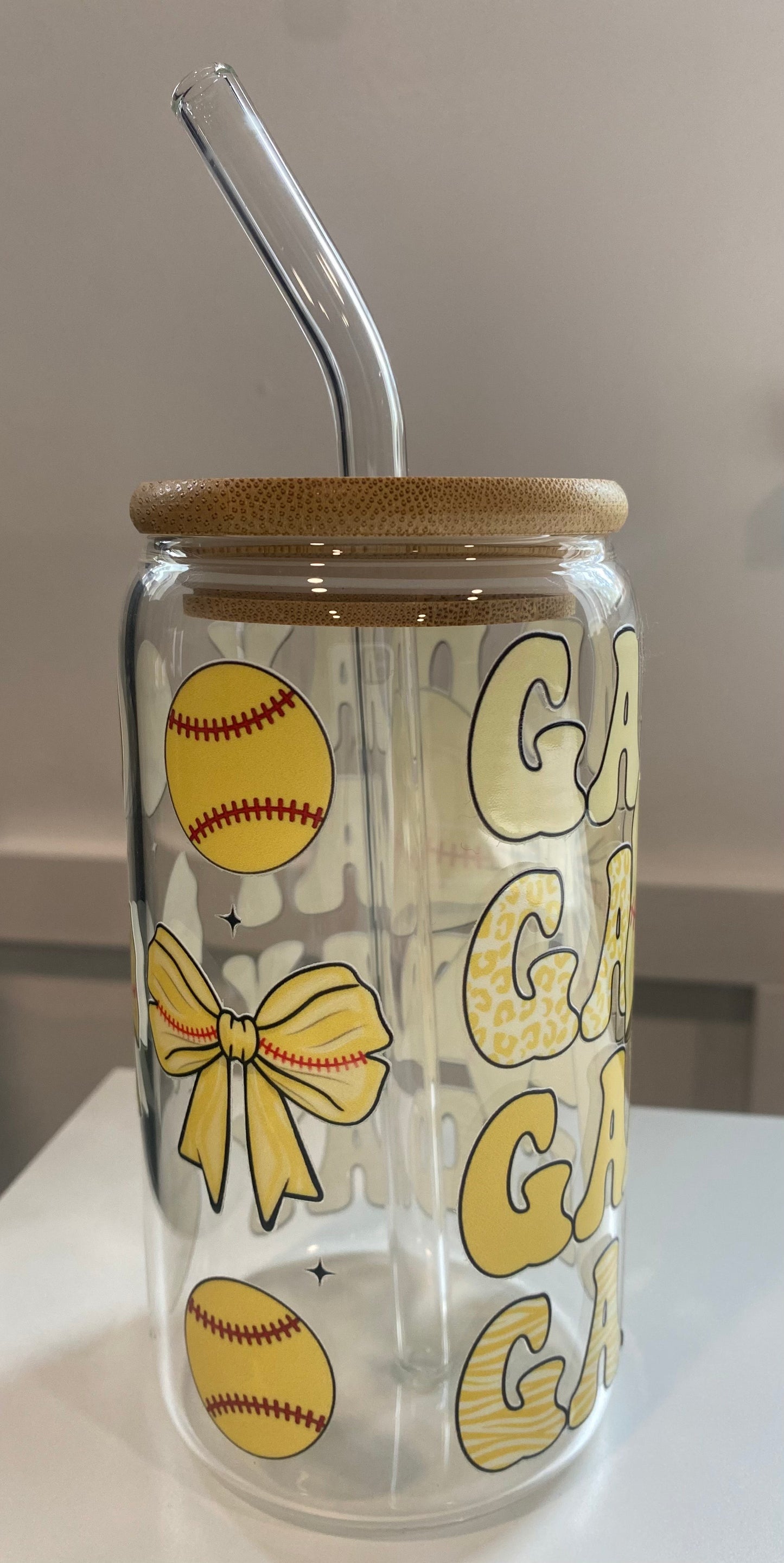 Softball Game Day 16oz Libbey Glass Cup