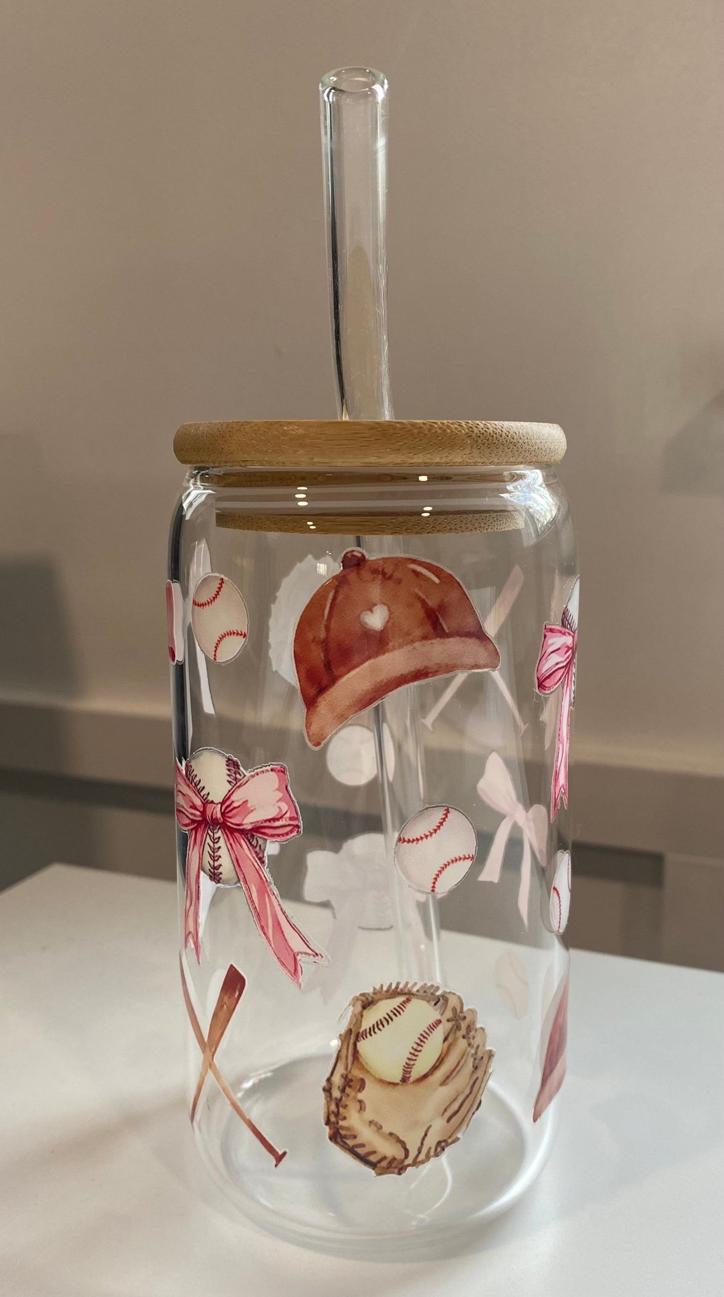 Coquette Baseball 16oz Libbey Glass Cup