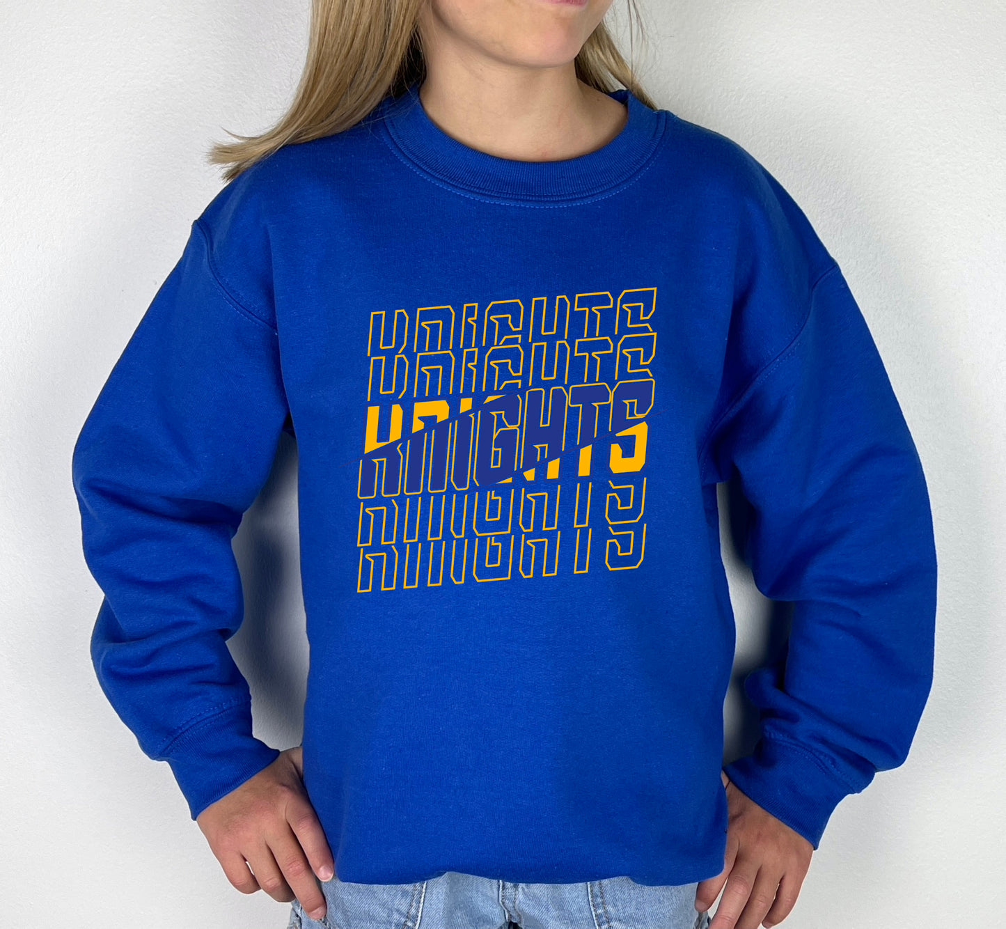 Knights Blue & Gold - Youth Crew Sweatshirt