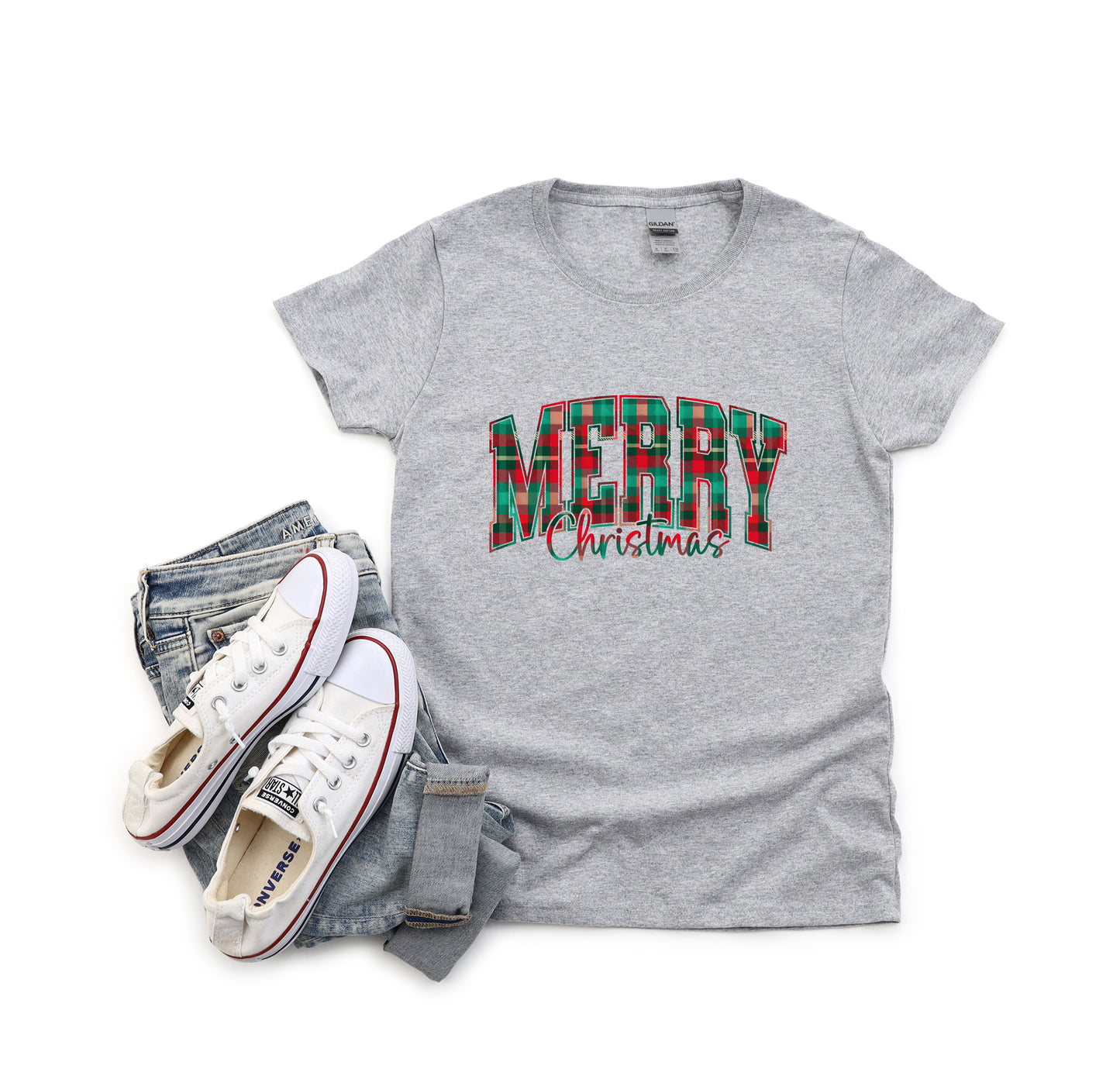 Merry Christmas Plaid - Women's Tee