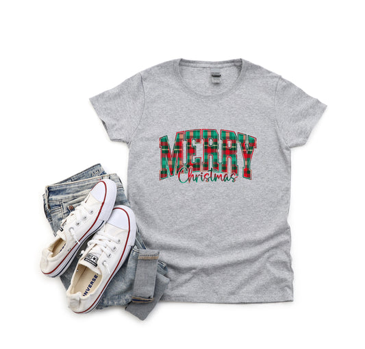 Merry Christmas Plaid - Women's Tee