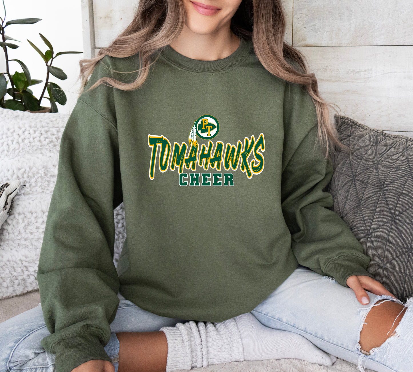 PTMAA Tomahawks Cheer - Adult Unisex Crew Sweatshirt