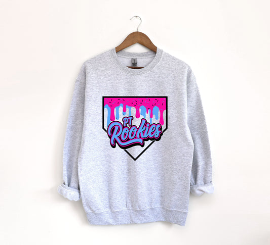 PT Rookies Ice Cream Drip Plate - Adult Crew Sweatshirt