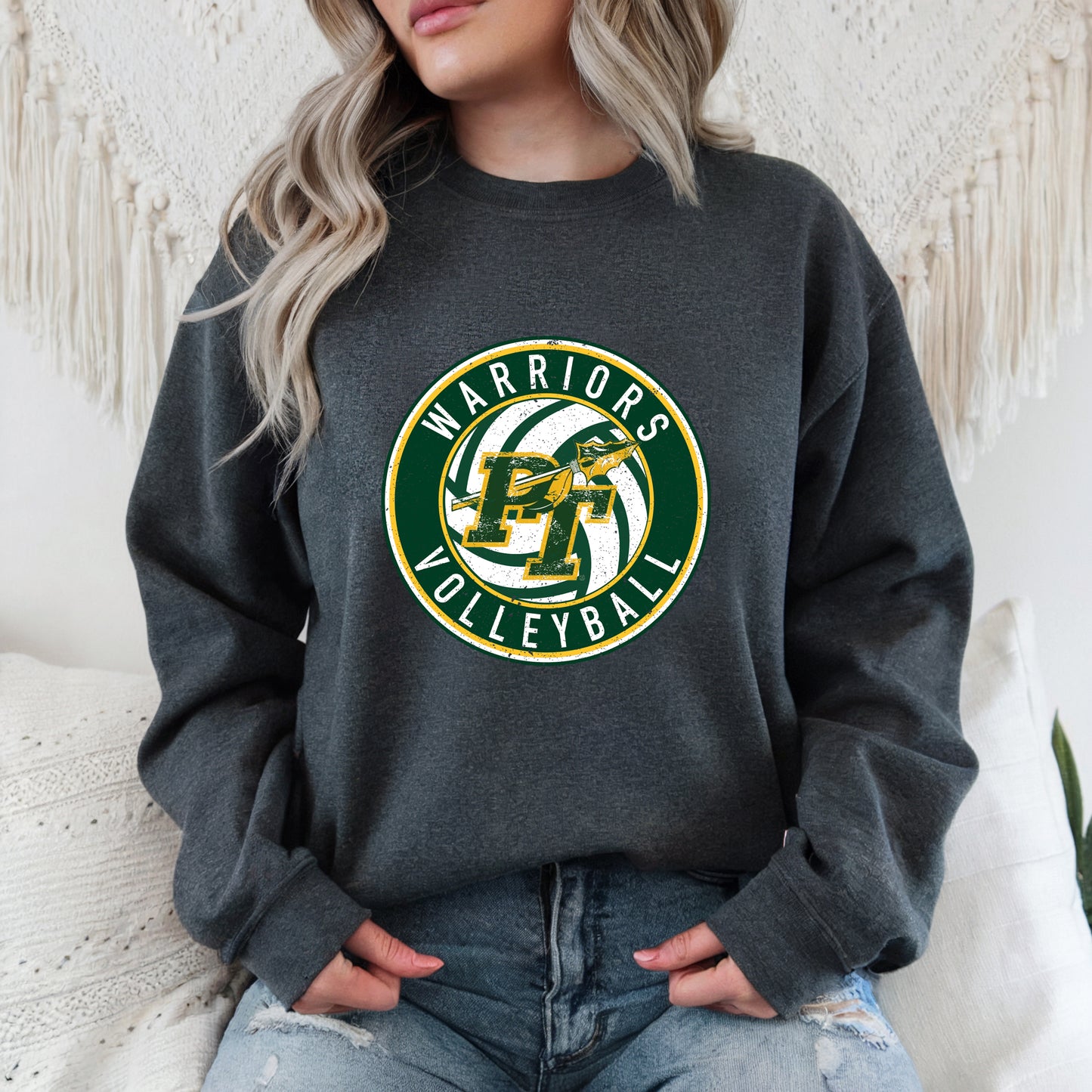 PT Volleyball Circle - Adult Crew Sweatshirt