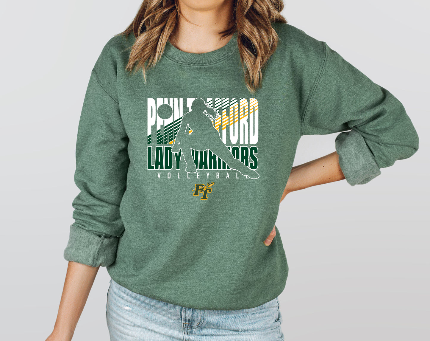 PT Volleyball Lady Warriors - Adult Crew Sweatshirt