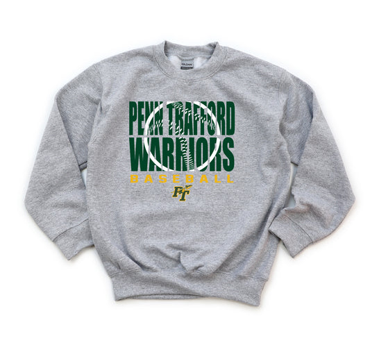 PT Warriors Baseball 3 - Youth Crew Sweatshirt