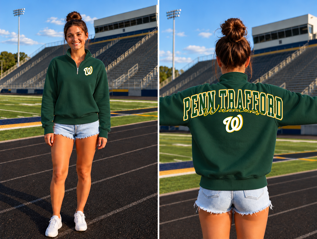 PT Warriors Stretch Back W Logo - Gildan Unisex Quarter Zip