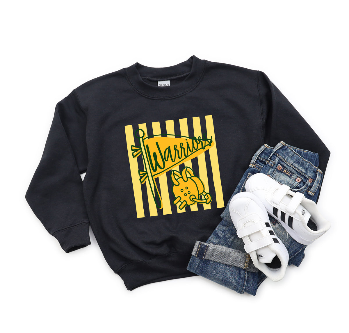 Warriors Wrestling Flag - Youth Crew Sweatshirt