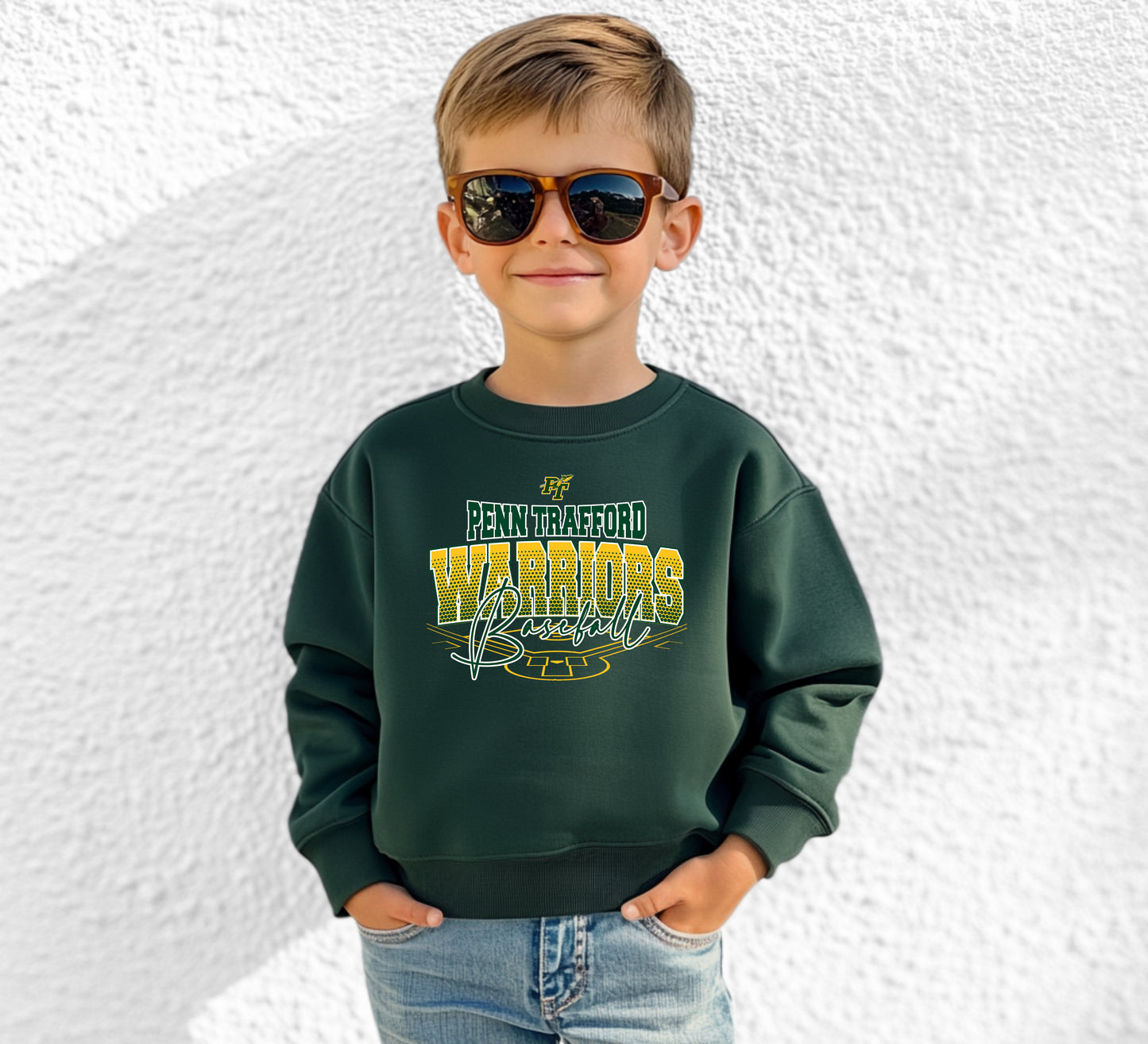 PT Warriors Baseball 5 - Youth Crew Sweatshirt