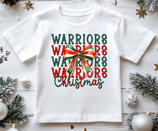 Warriors Christmas Coquette Bow - Toddler T-Shirt