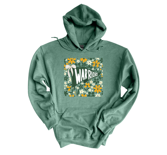 Warriors Floral Flag - Adult Hoodie