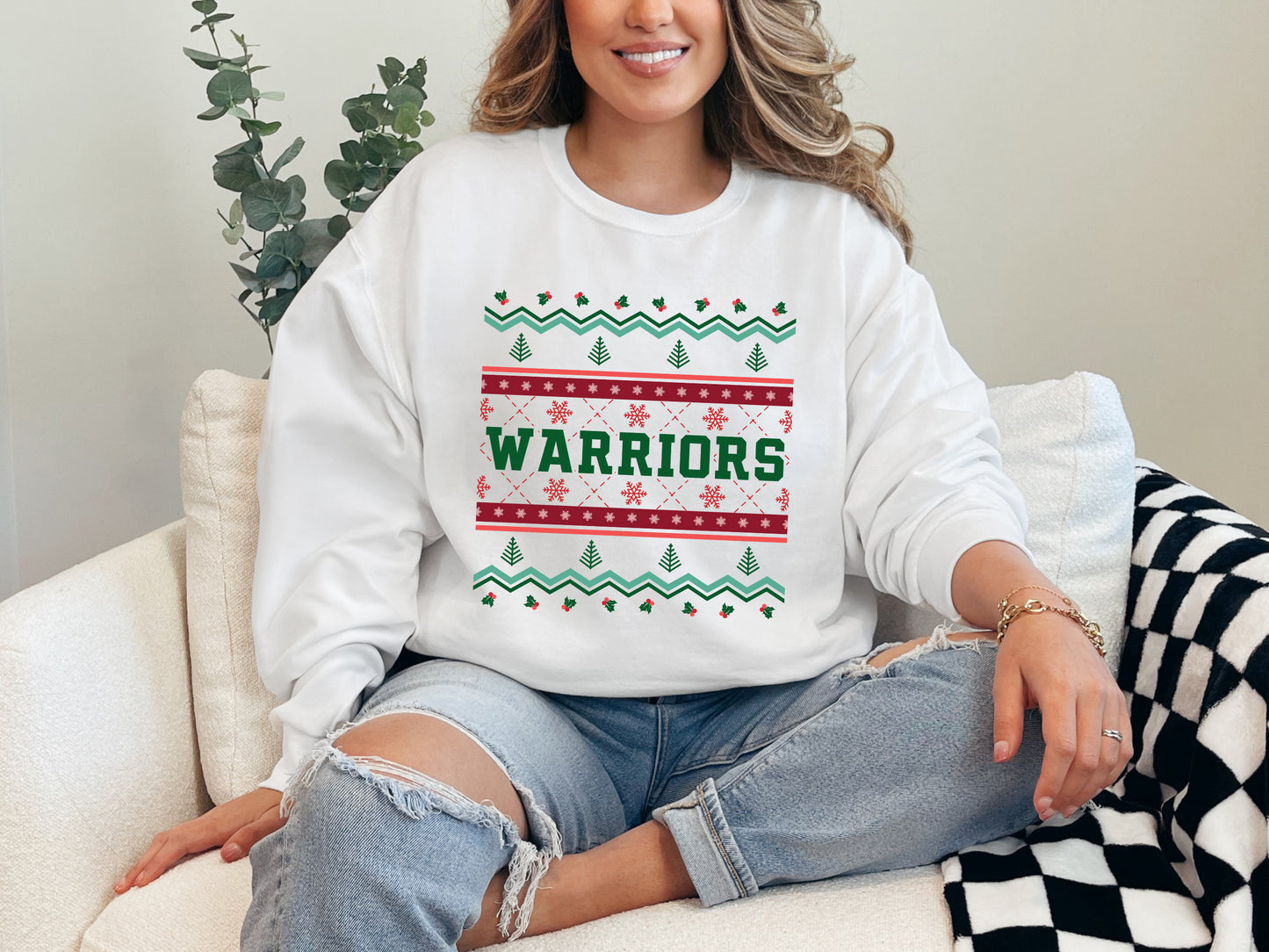 Warriors Ugly Sweater - Adult Crew Sweatshirt