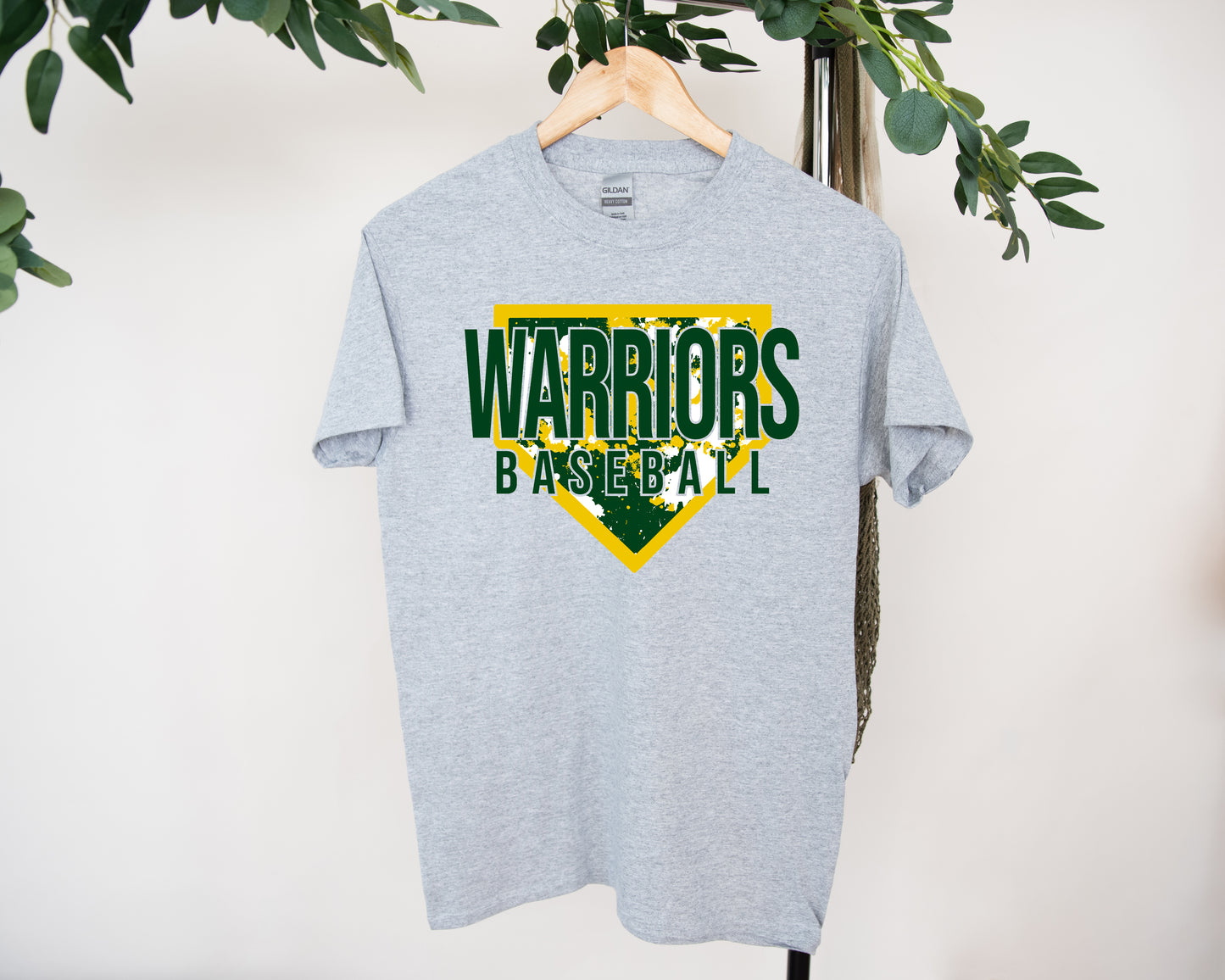 Warriors Baseball Splatter Plate - Adult Unisex T-Shirt