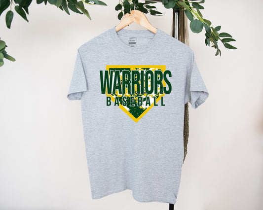 Warriors Baseball Splatter Plate - Adult Unisex T-Shirt