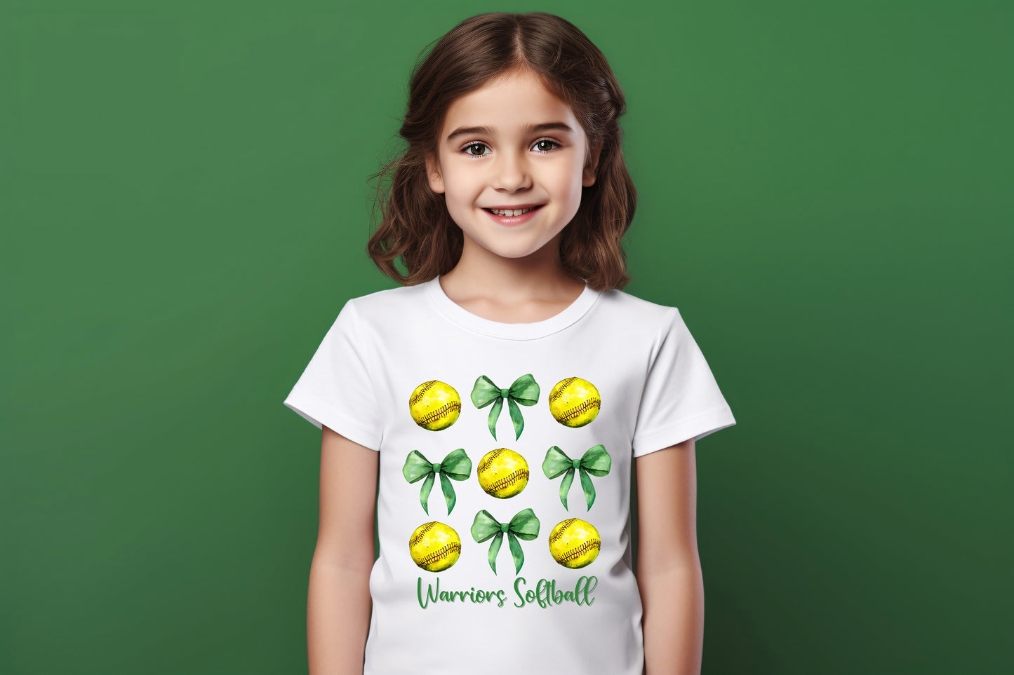 Warriors Softball Coquette Bows - Youth T-Shirt