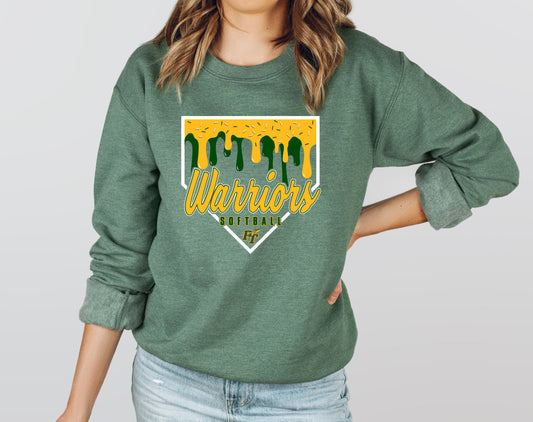 Warriors Softball Ice Cream - Adult Crew Sweatshirt