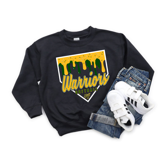 Warriors Softball Ice Cream - Youth Crew Sweatshirt