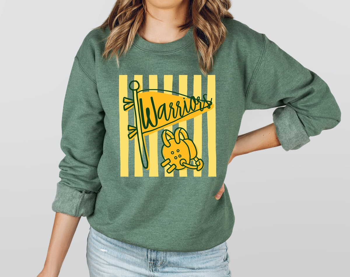Warriors Wrestling Flag - Adult Crew Sweatshirt