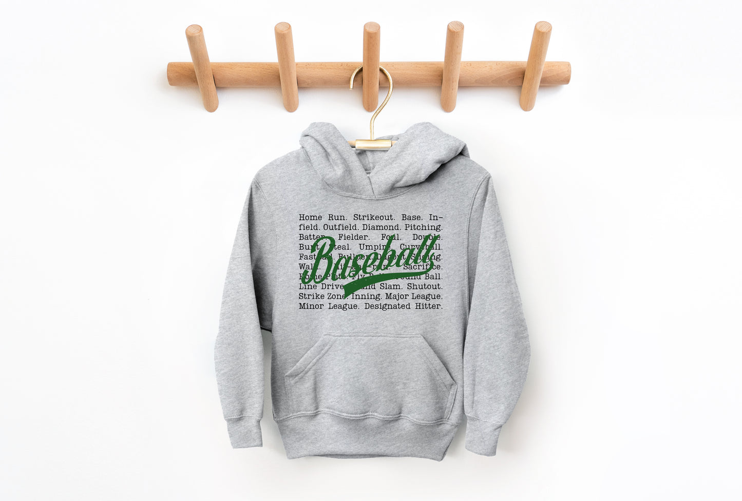 Baseball Words - Youth Hoodie