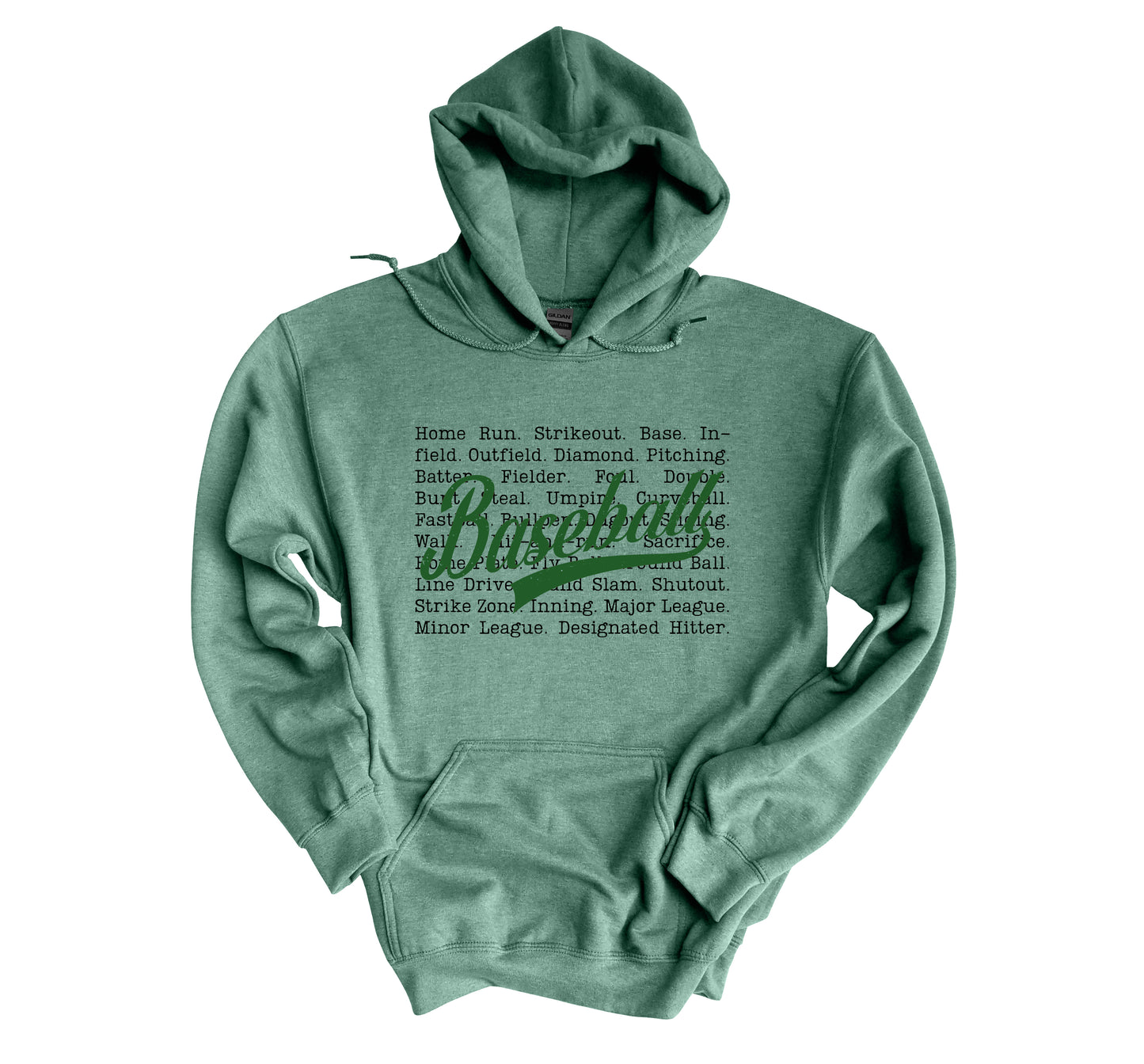 Baseball Words - Adult Hoodie