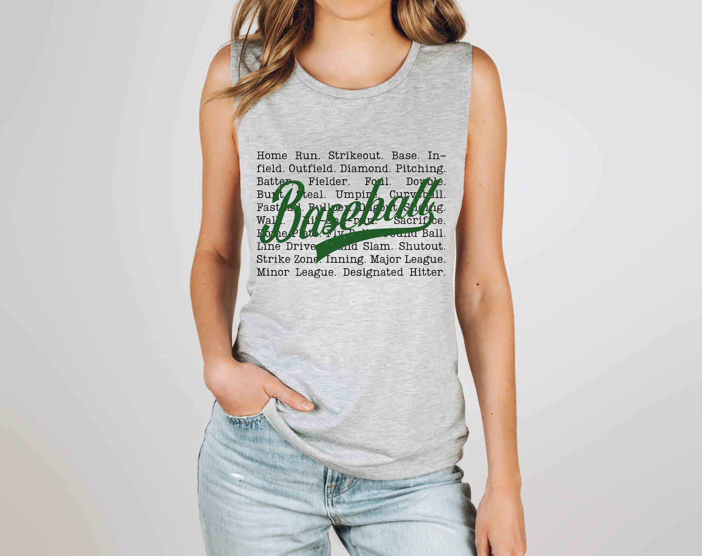 Baseball Words - Muscle Tank