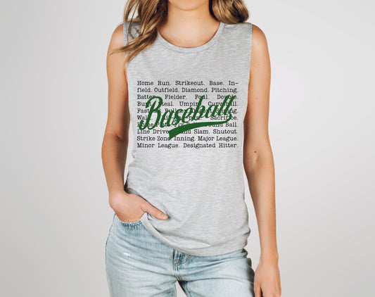 Baseball Words - Muscle Tank