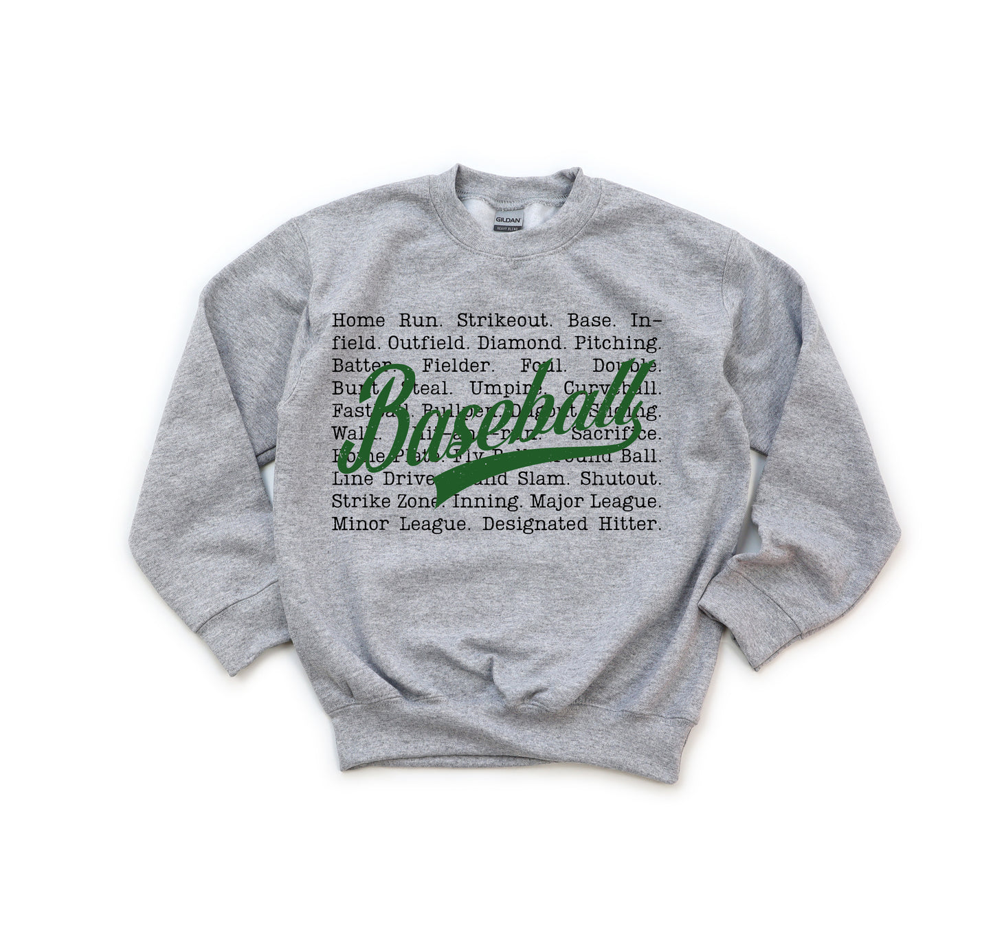 Baseball Words - Youth Crew Sweatshirt