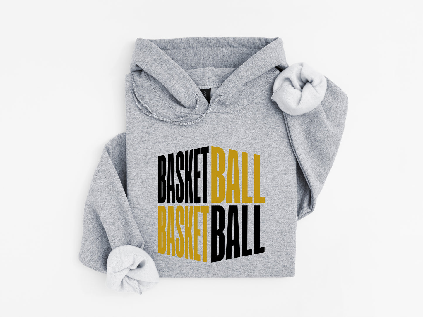 Black & Gold Basketball - Adult Hoodie