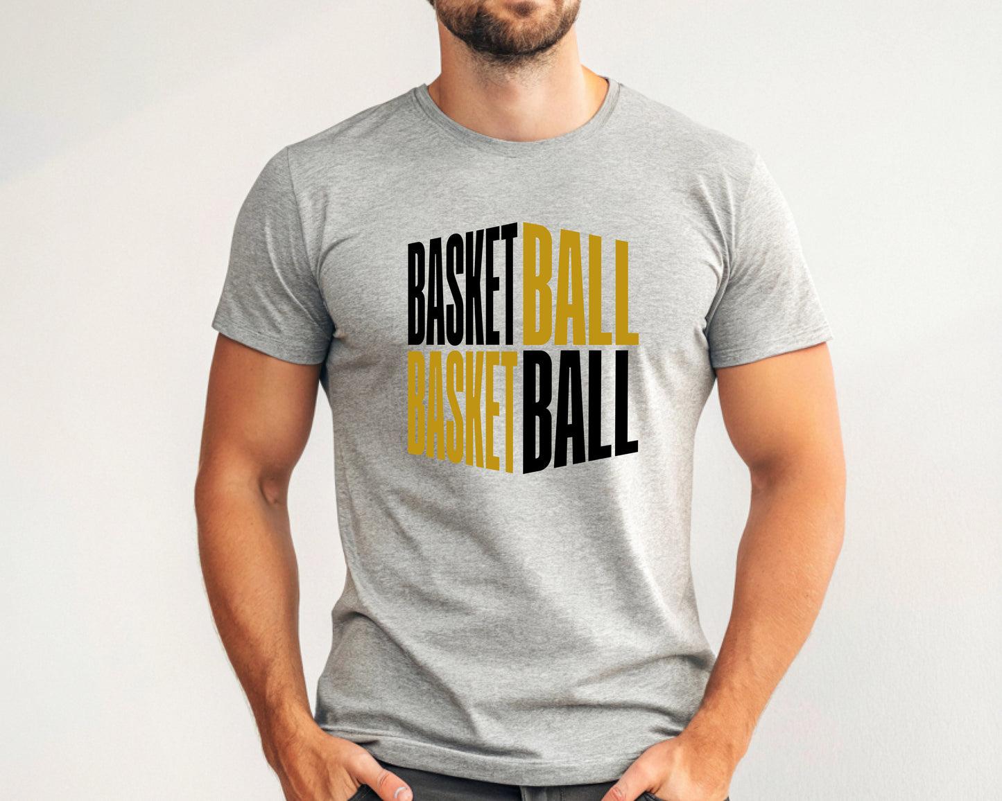 Black & Gold Basketball - Adult Unisex T-Shirt