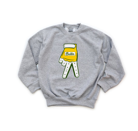 Gold Batting Glove - Youth Crew Sweatshirt