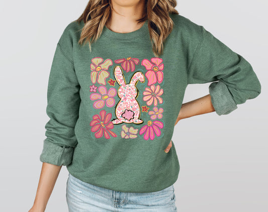 Boho Bunny - Adult Crew Sweatshirt
