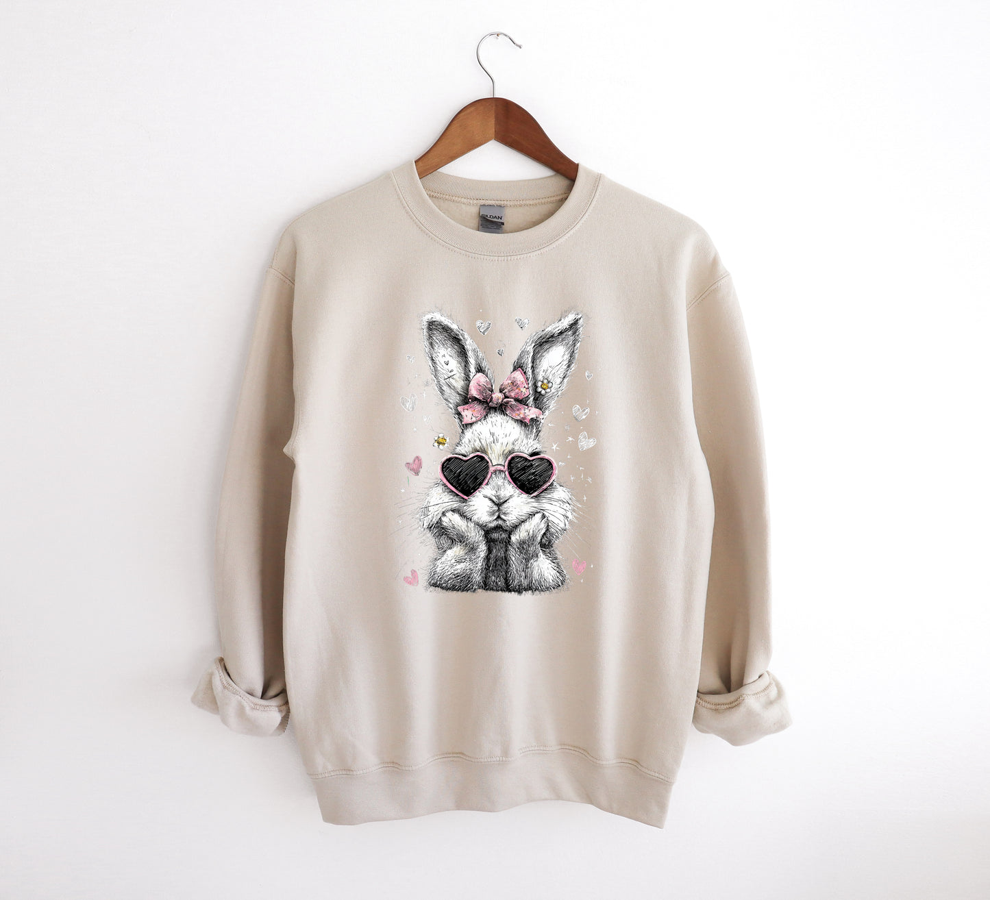 Bunny with Sunnies - Adult Crew Sweatshirt