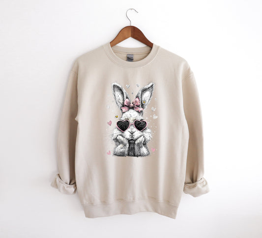Bunny with Sunnies - Adult Crew Sweatshirt