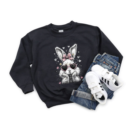 Bunny with Sunnies - Youth Crew Sweatshirt
