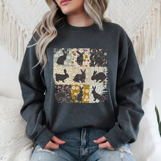 Bunny Quilt - Adult Crew Sweatshirt