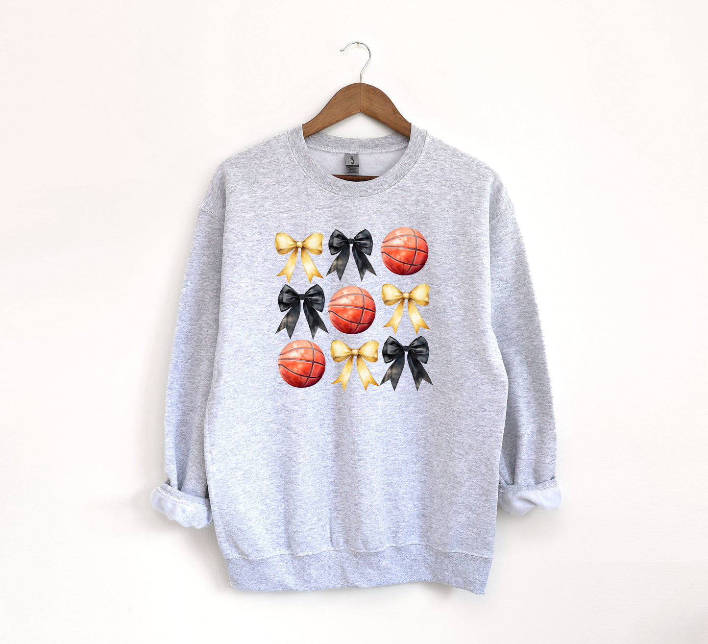 Coquette Basketball Bows - Adult Crew Sweatshirt