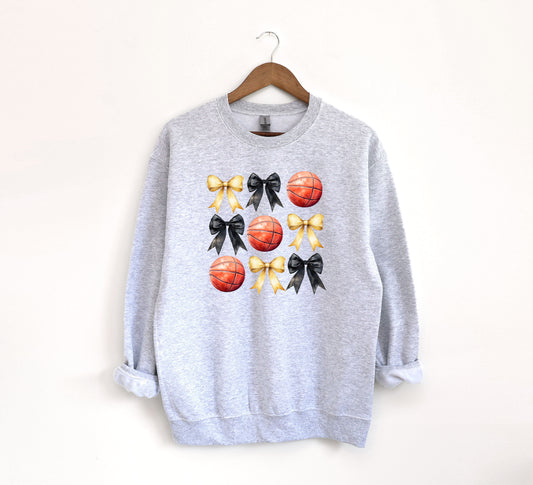 Coquette Basketball Bows - Adult Crew Sweatshirt