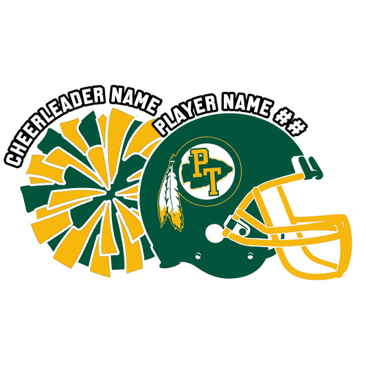 PTMAA Cheer & Football Window Sticker
