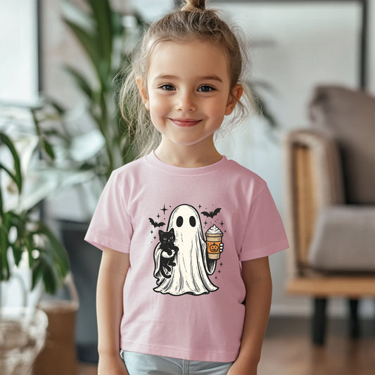 Ghost with Black Cat - Youth T-Shirt