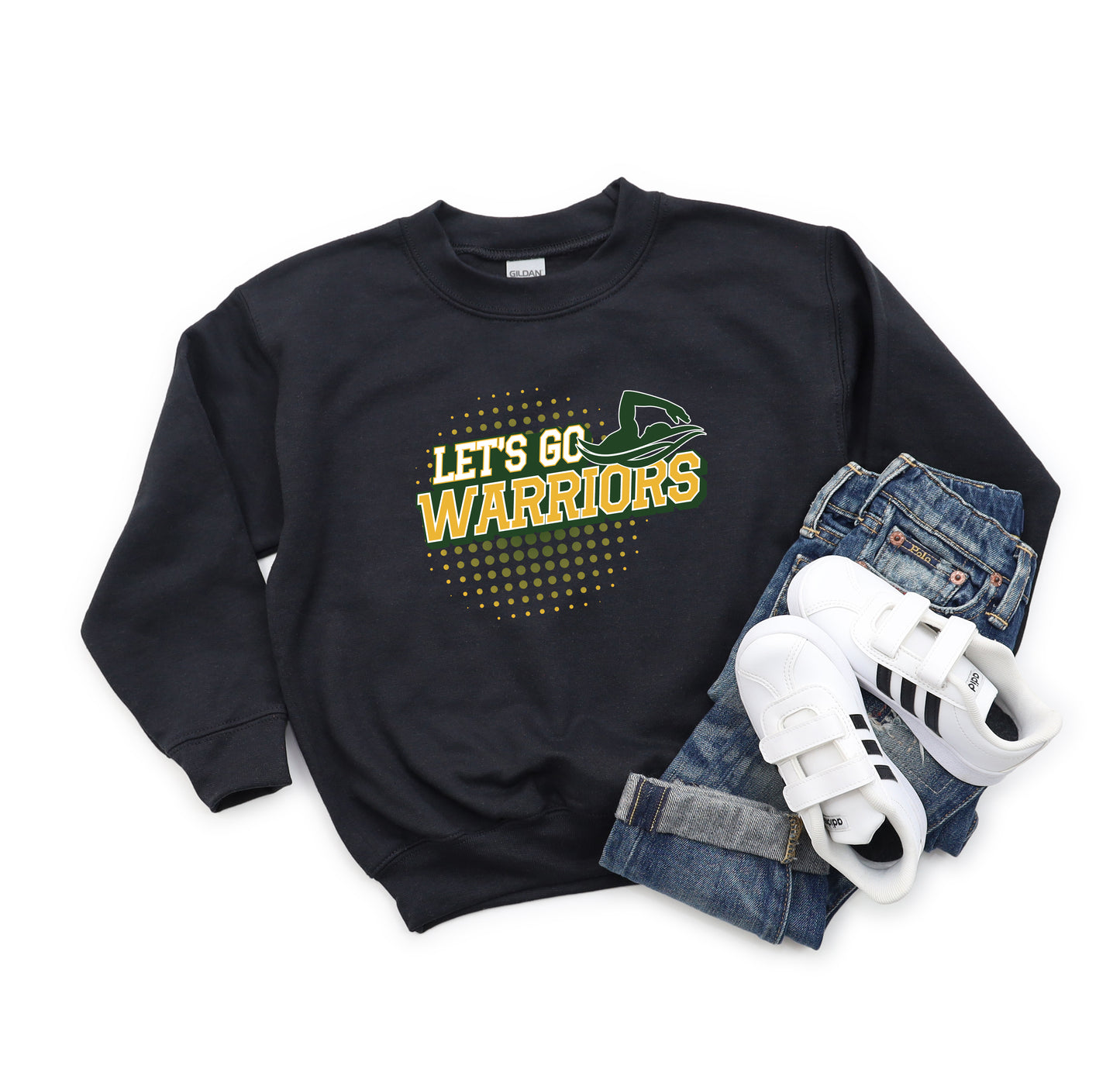 Go Warriors Swim - Youth Crew Sweatshirt