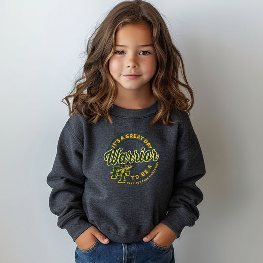 Great Day To Be A Warrior - Youth Crew Sweatshirt