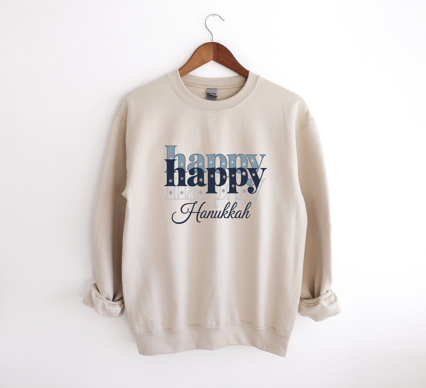 Happy Hanukkah 3 - Adult Crew Sweatshirt