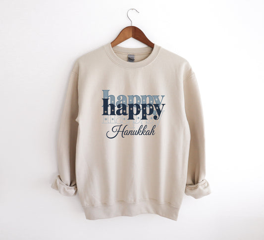 Happy Hanukkah 3 - Adult Crew Sweatshirt