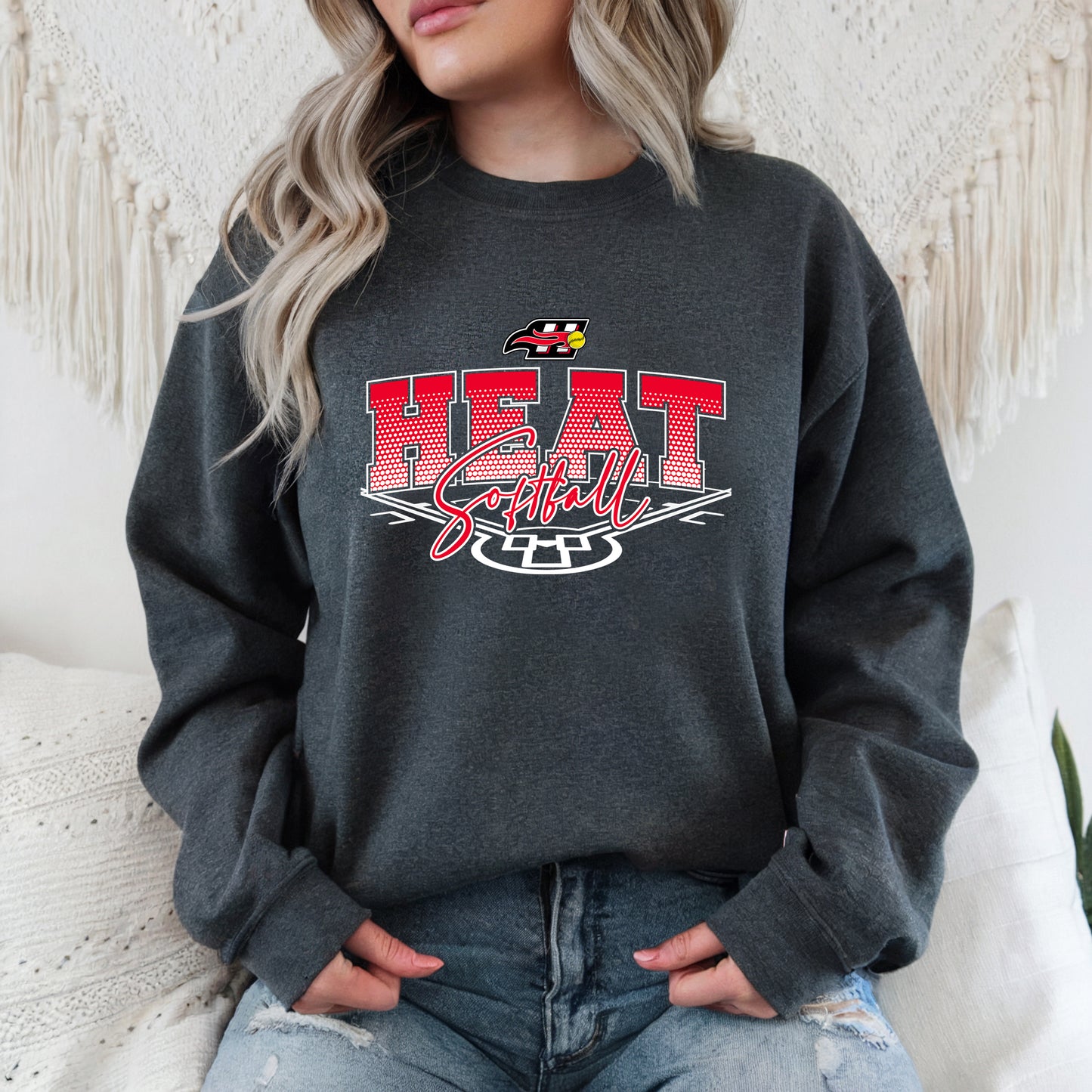 Heat Softball 1 - Adult Crew Sweatshirt